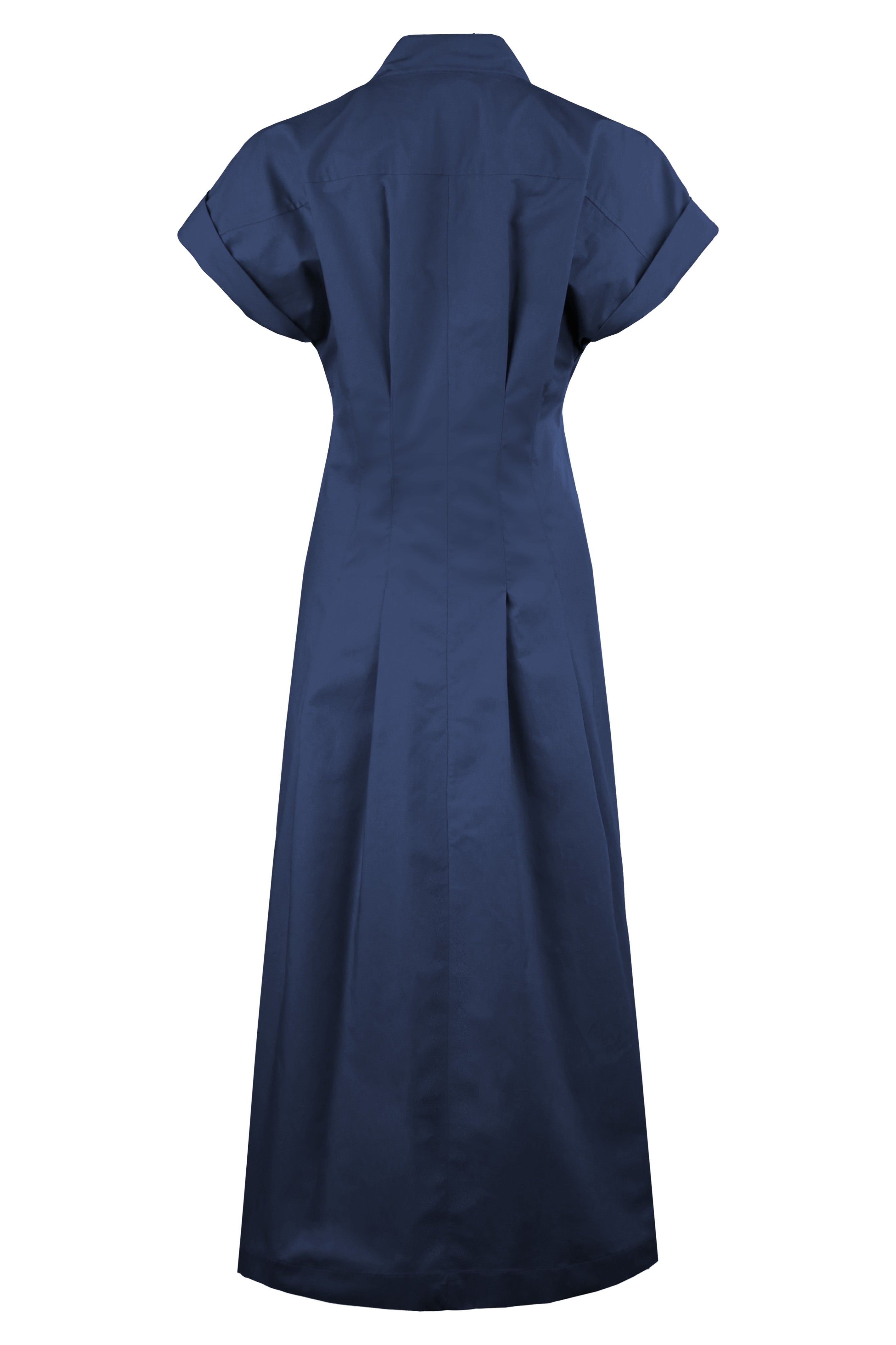 Long Rocky Shirt Dress Navy Blue Typewriter Cloth