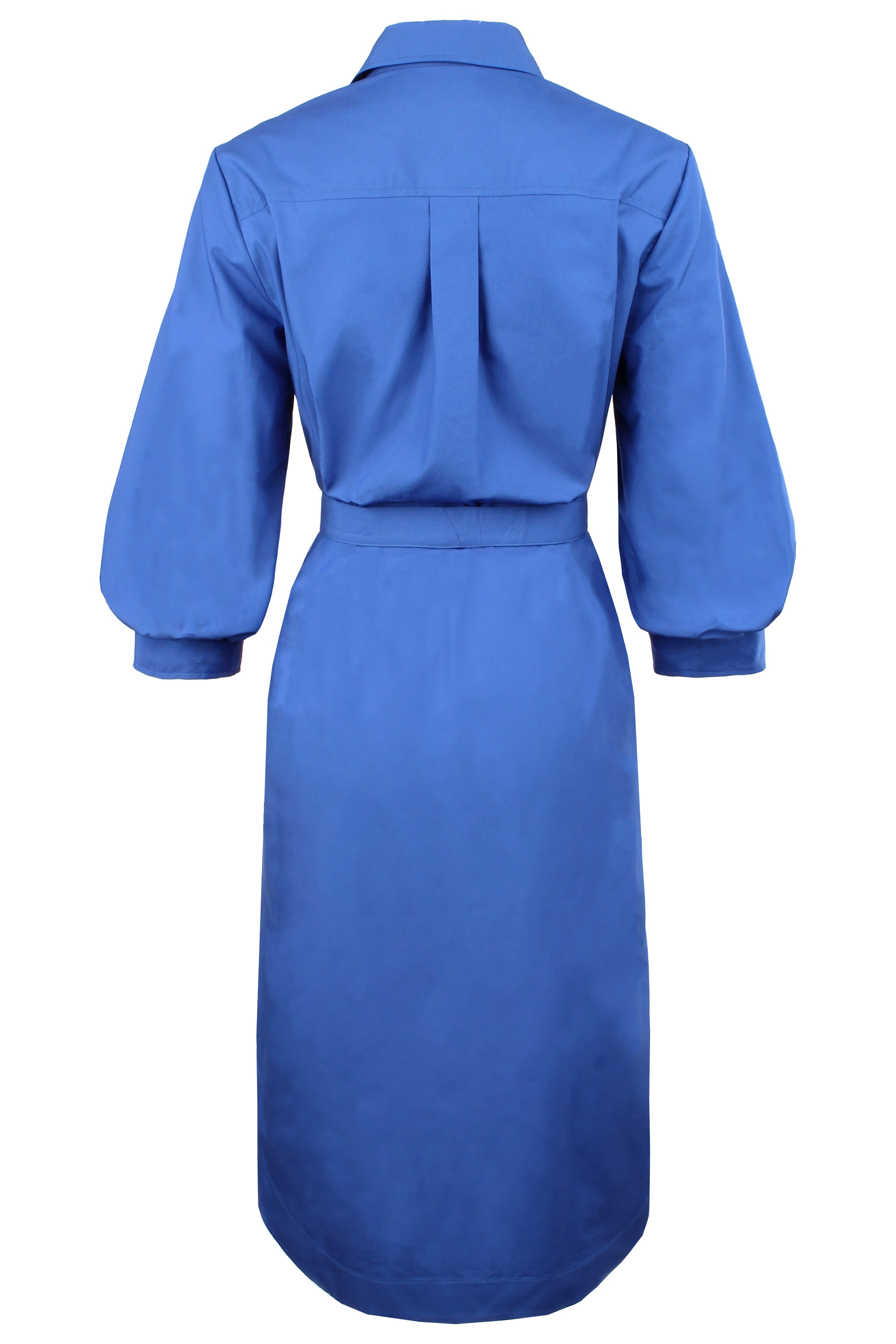 Clementine Royal Blue Midi Shirt Dress Typewriter Cloth