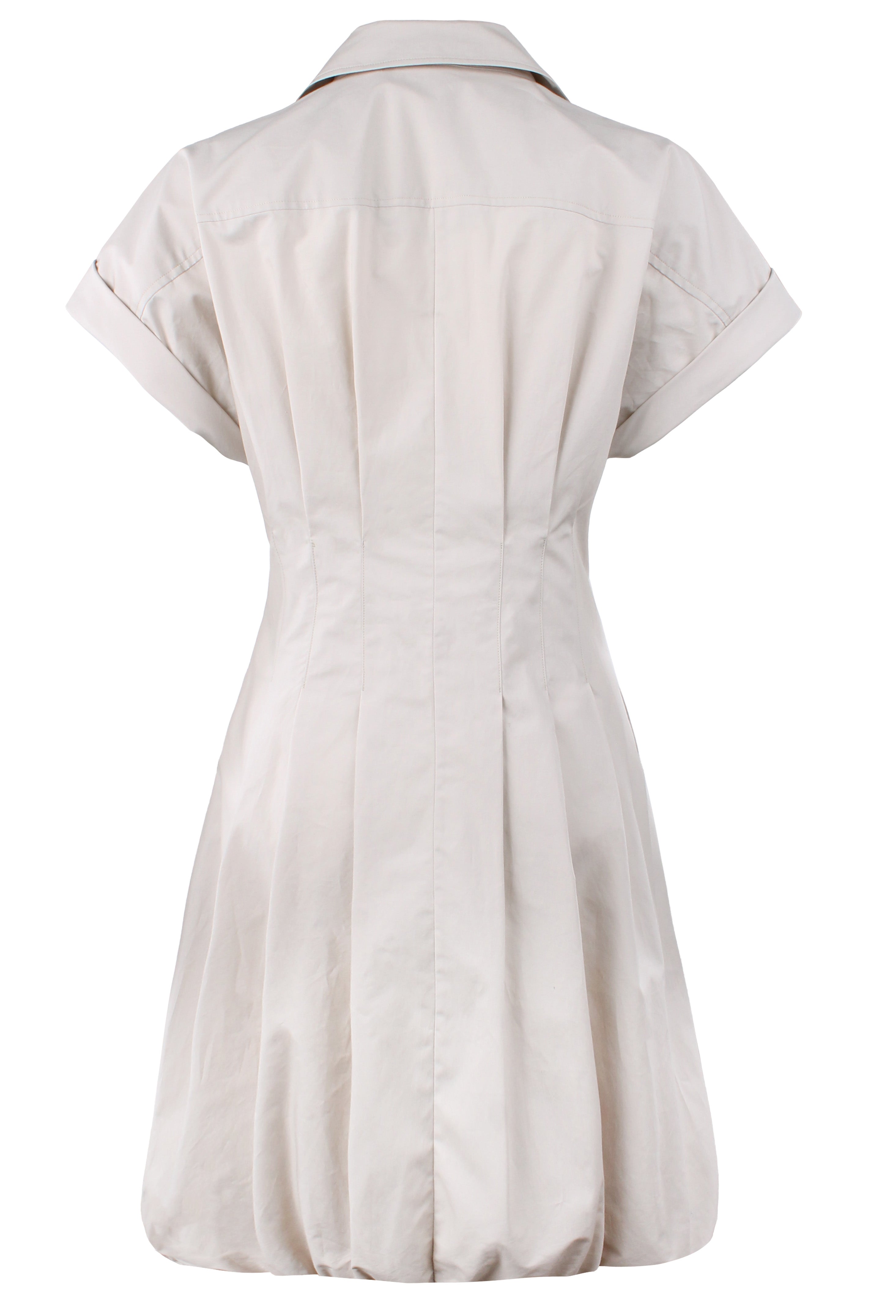 White dress with short sleeves on a white background