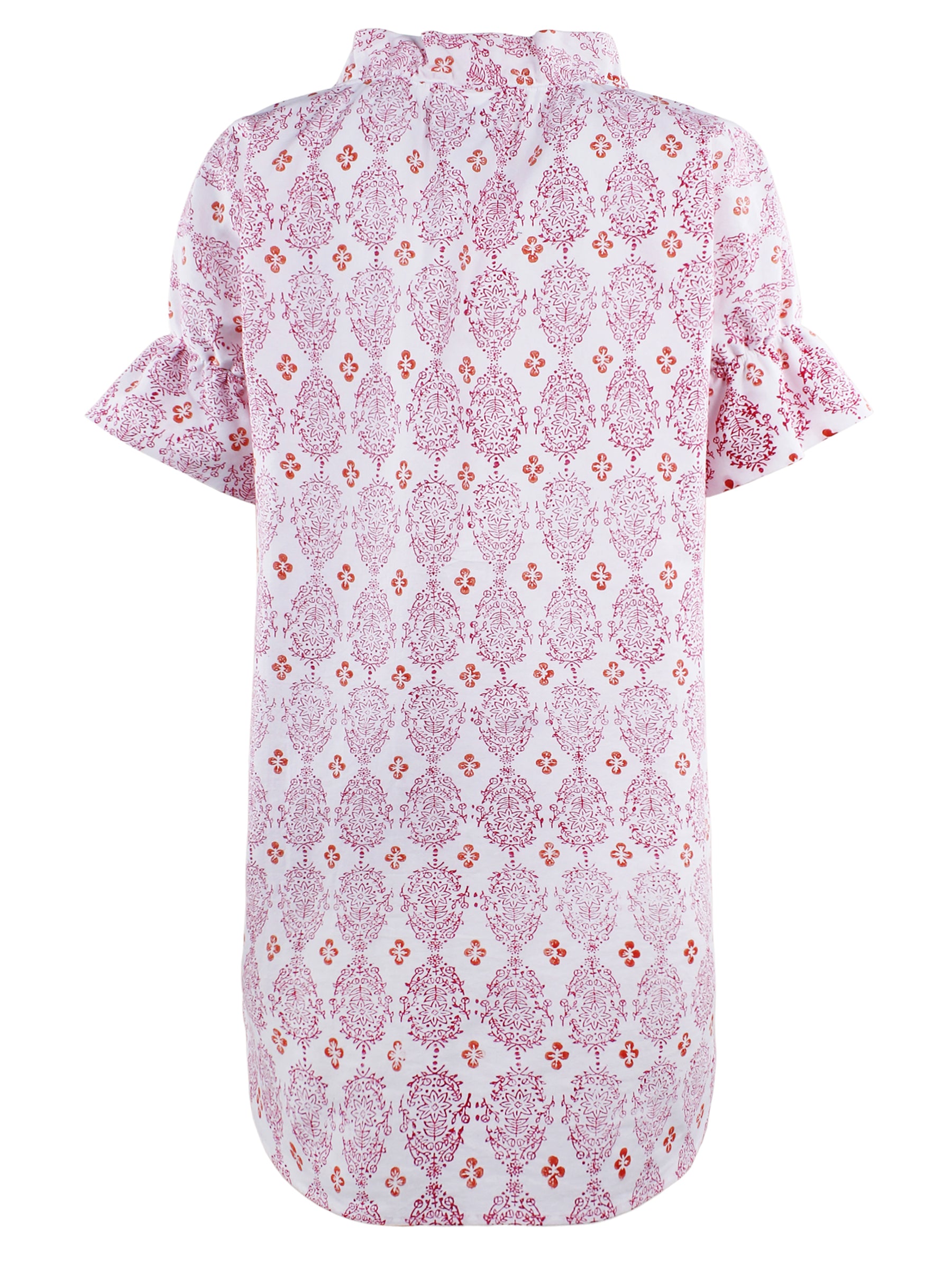MENDED Crosby Shirt Dress Pink/Orange Vara Dogwood Print