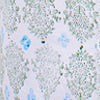 MENDED Sirena Short Puff Sleeve Blouse, Blue/Green Vara Dogwood Print