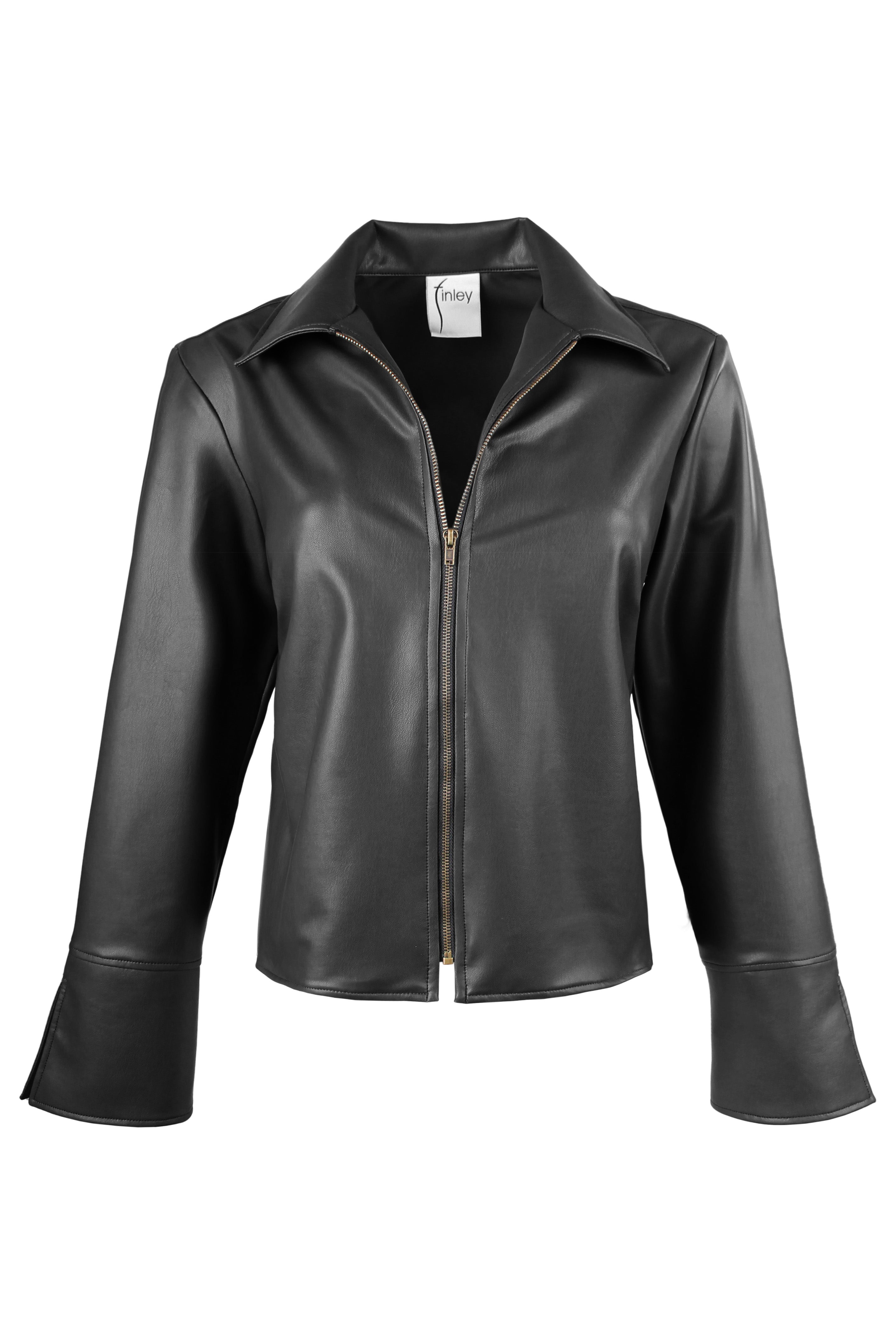 Campbell Zipper Jacket Black Vegan Leather