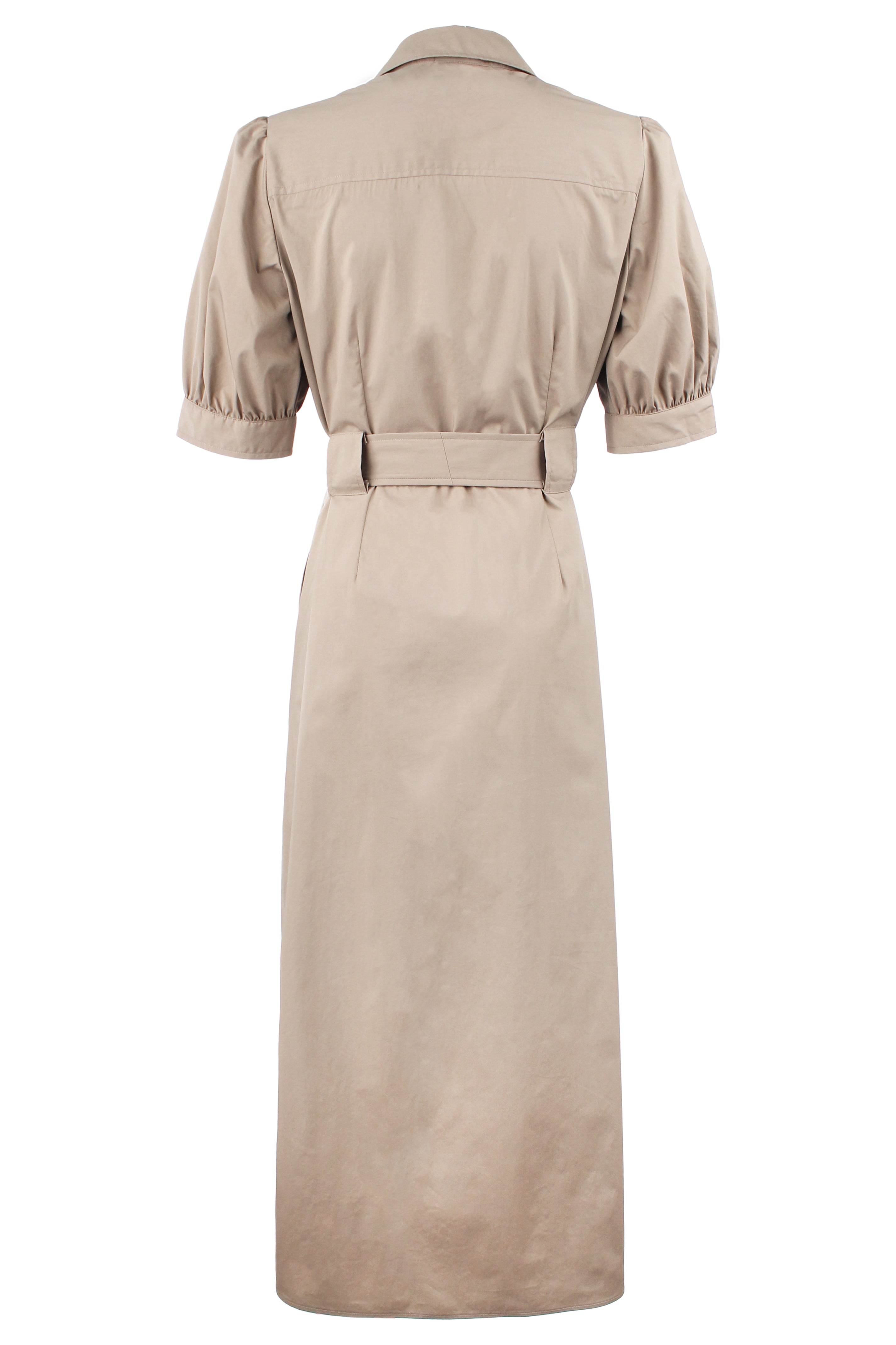 Harper Tie Front Maxi Shirt Dress Khaki Weathercloth