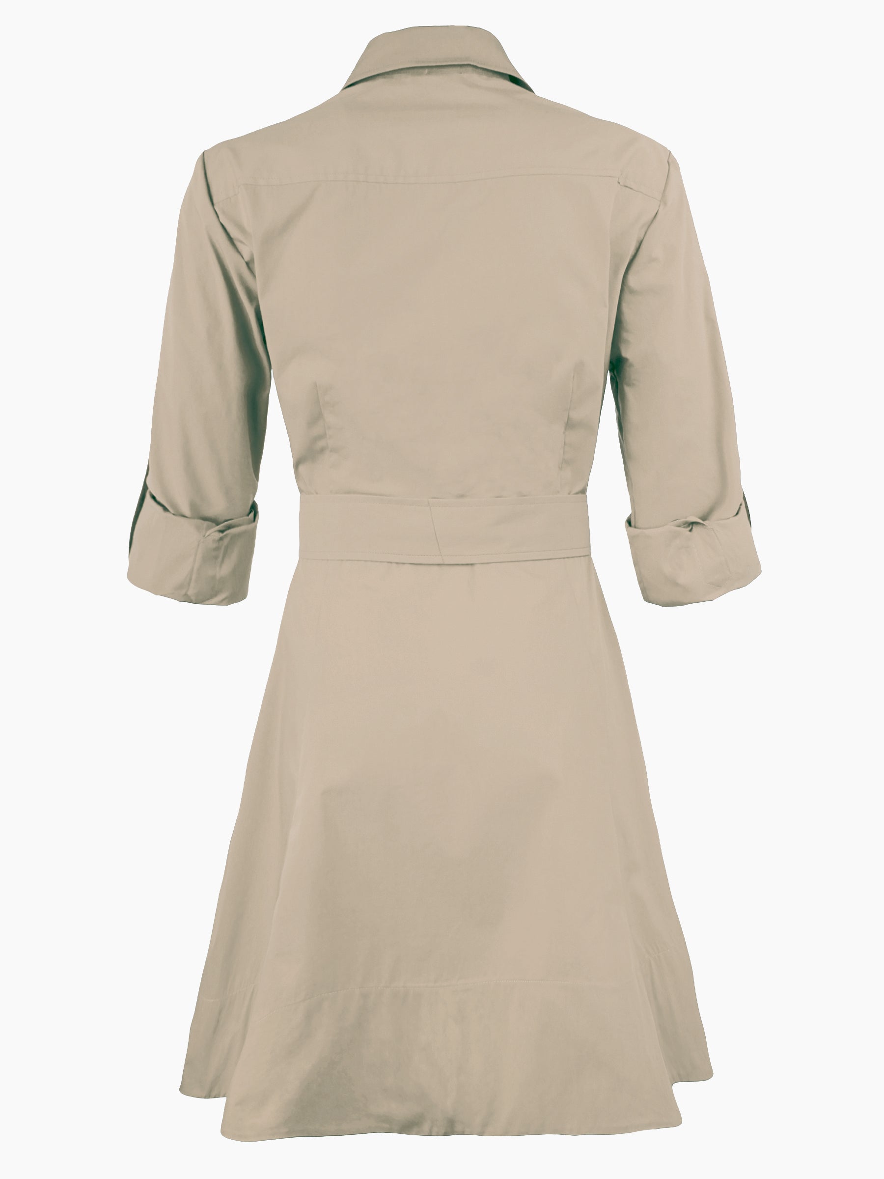 Short Laine Tie Front Long Dress Khaki Weathercloth