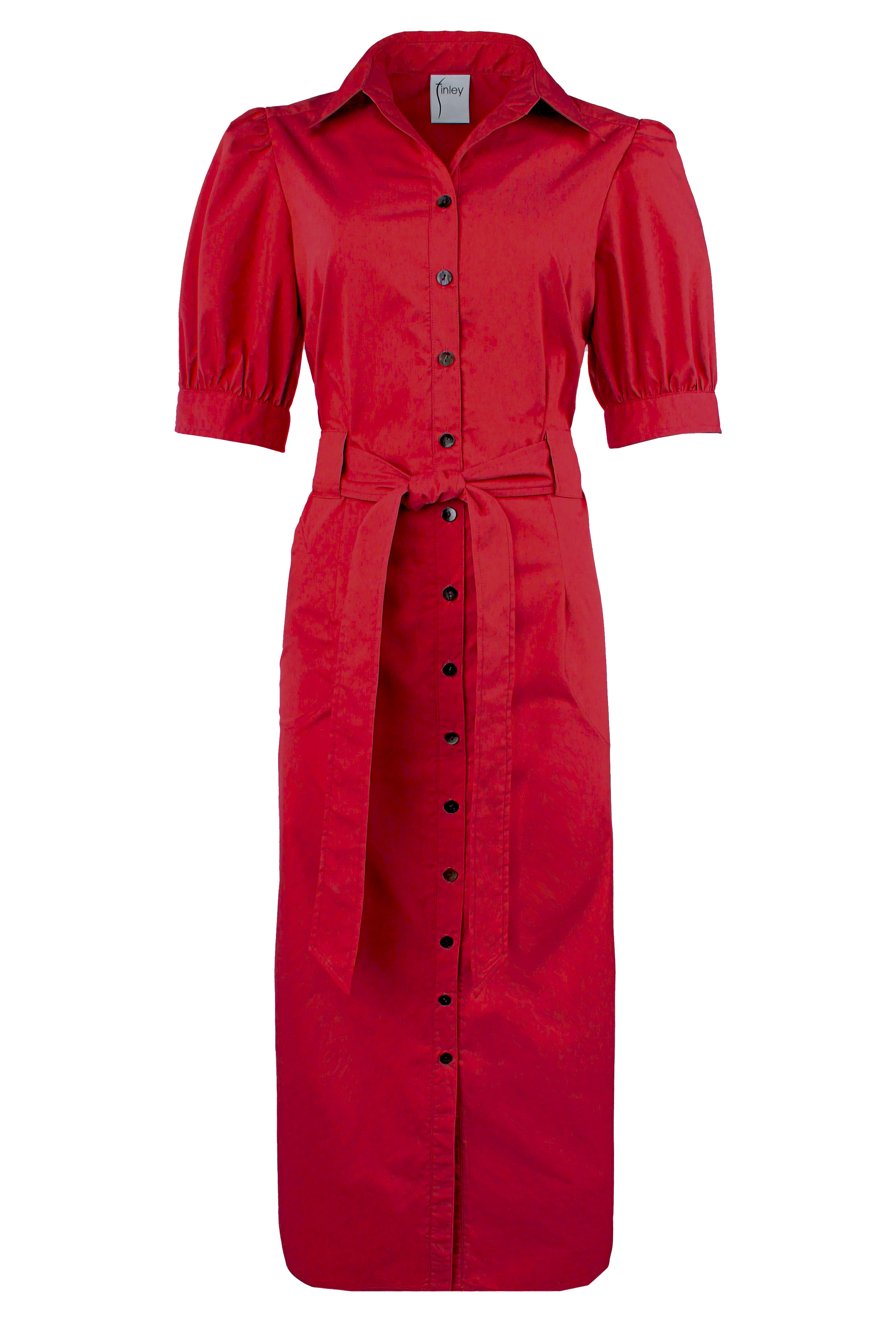 Harper Tie Front Maxi Shirt Dress Spicy Red Weathercloth