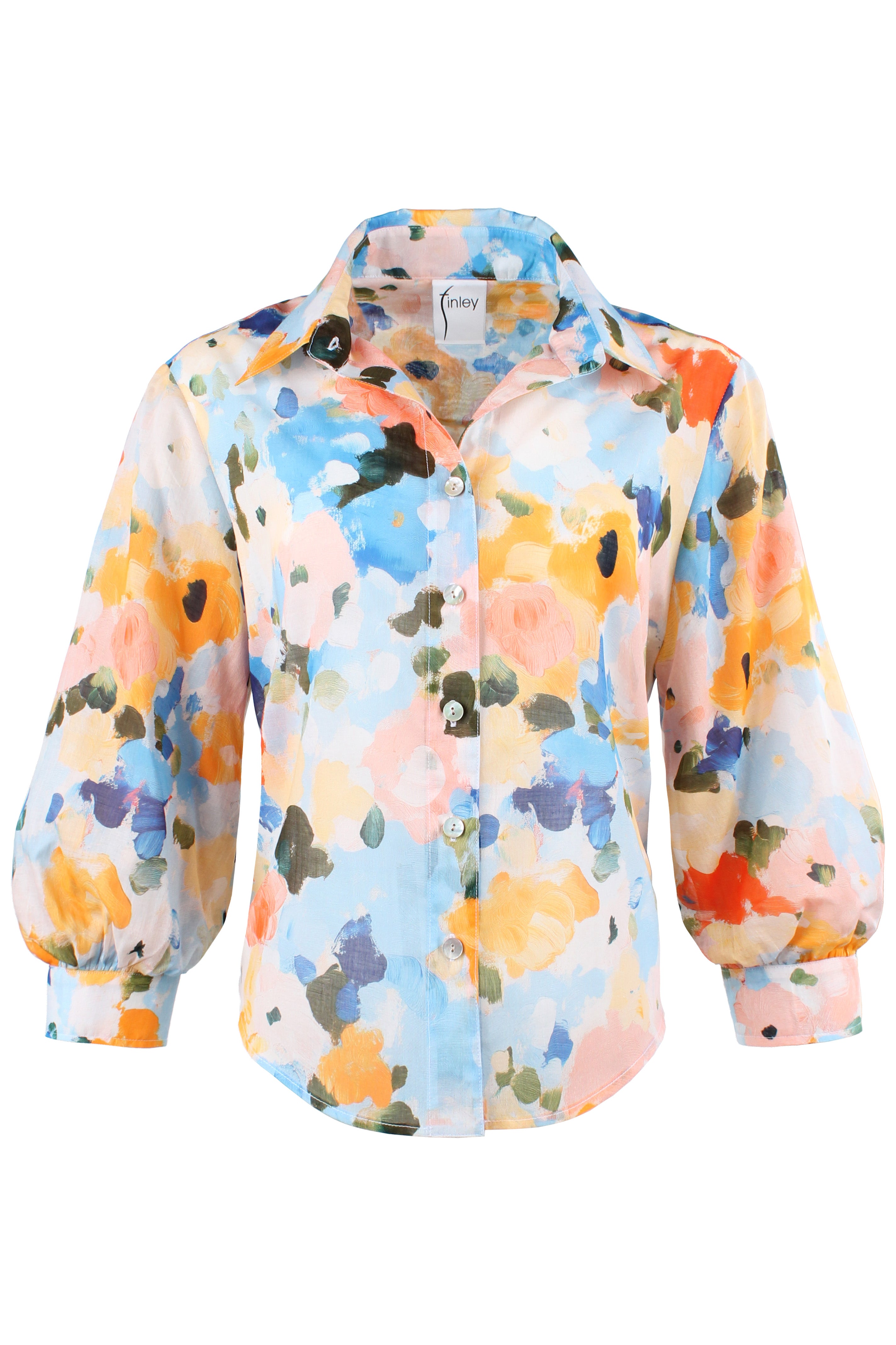 Cora Shirt 3/4 Sleeve Shirt, Wildflower Print