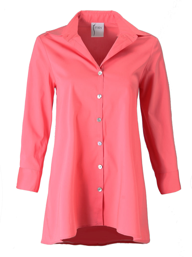Trapeze Top 3/4 Sleeve Pink Coral
