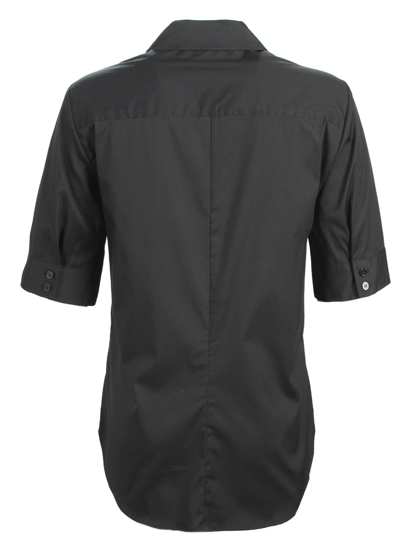 Endora Short Sleeve 1/2 Zip Shirt Black