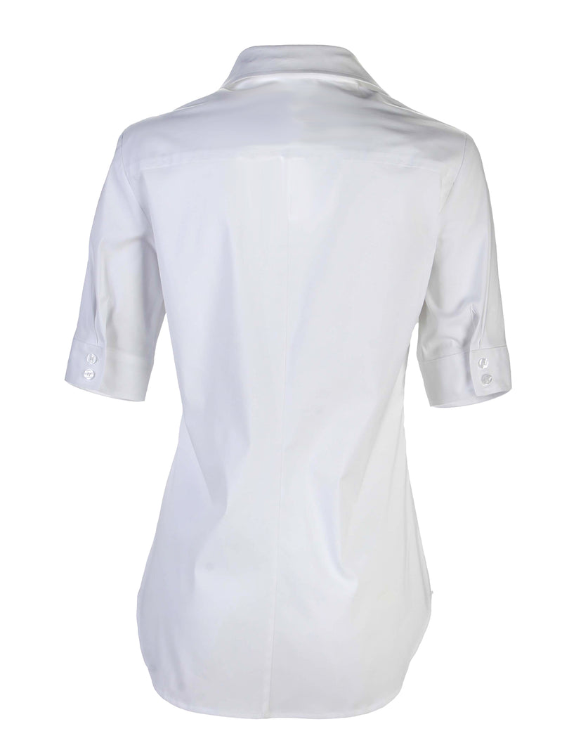 Women's Half Zip White Short Sleeve Shirt | Finley Shirts