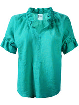 Crosby Shirt Jade Green Linen