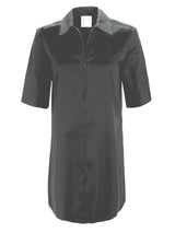 Endora Short Sleeve 1/2 Zip Dress Black Weathercloth