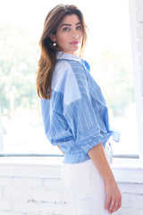 Big Boy Boyfriend Striped Colorblock Shirt