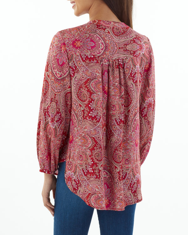 Stephanie Top Royal Paisley Ruby