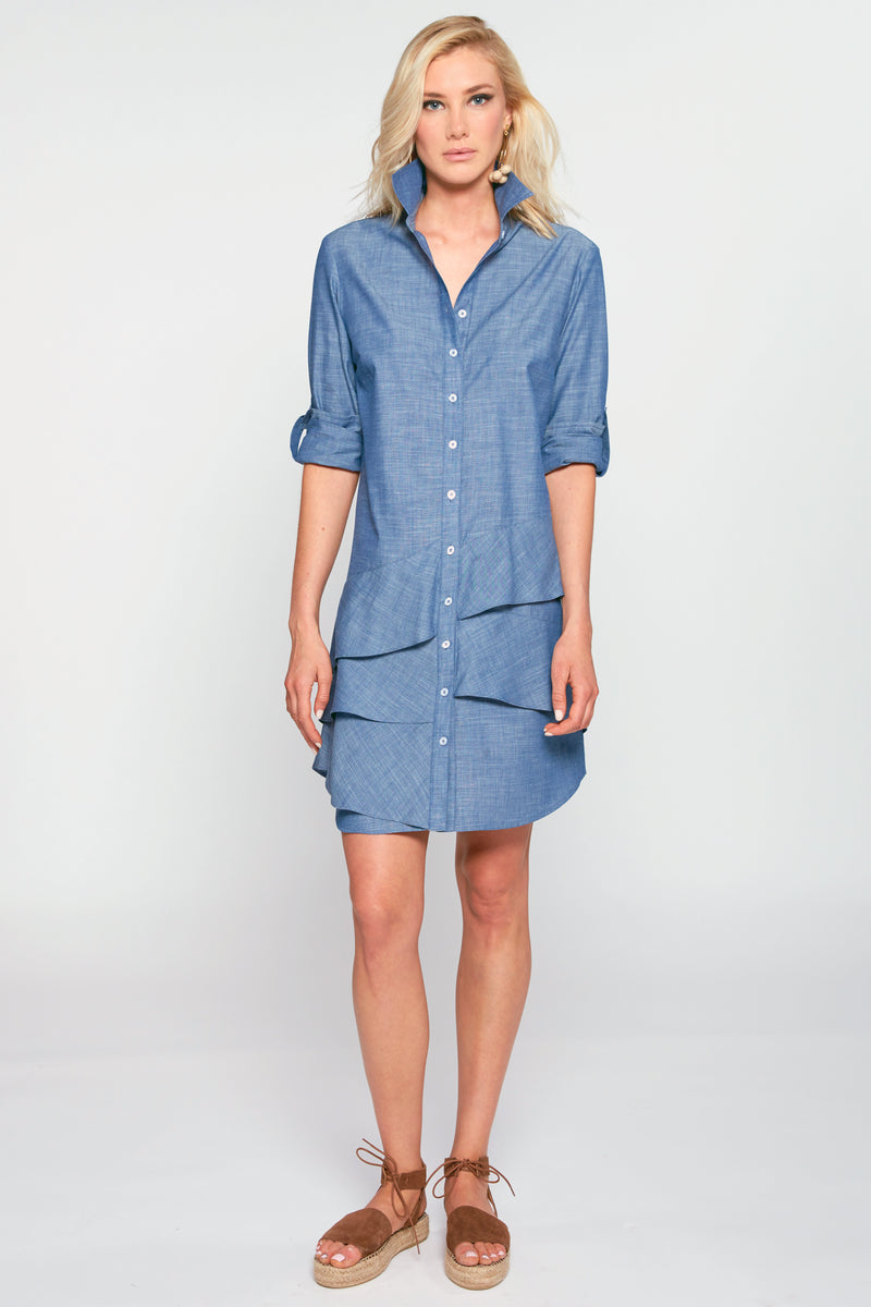 Chambray button deals dress