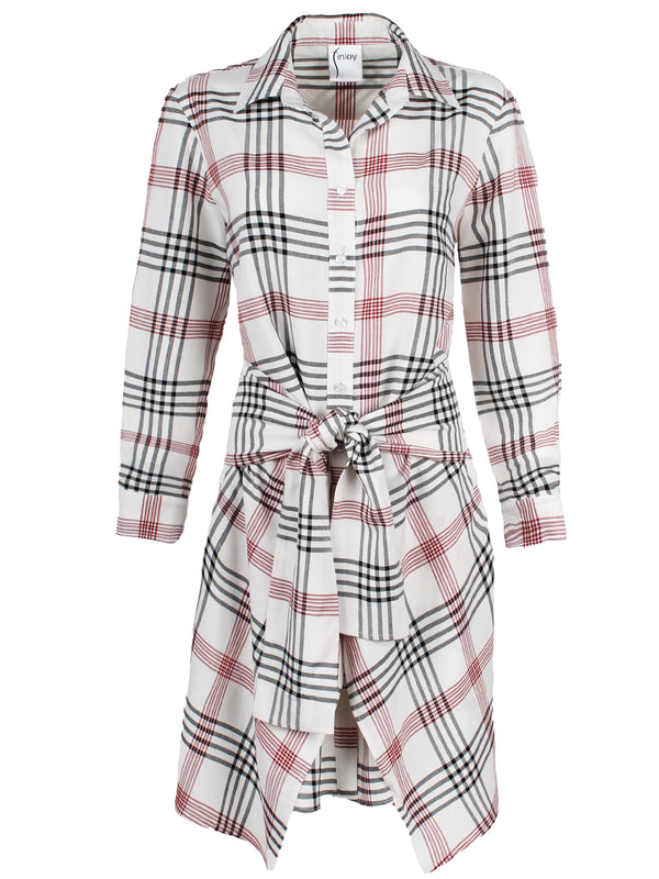 Margeaux Tie Front Dress Britt Plaid