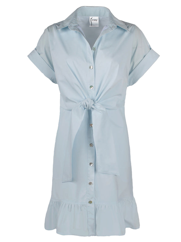 Short Tara Shirt Dress Pale Blue Weathercloth