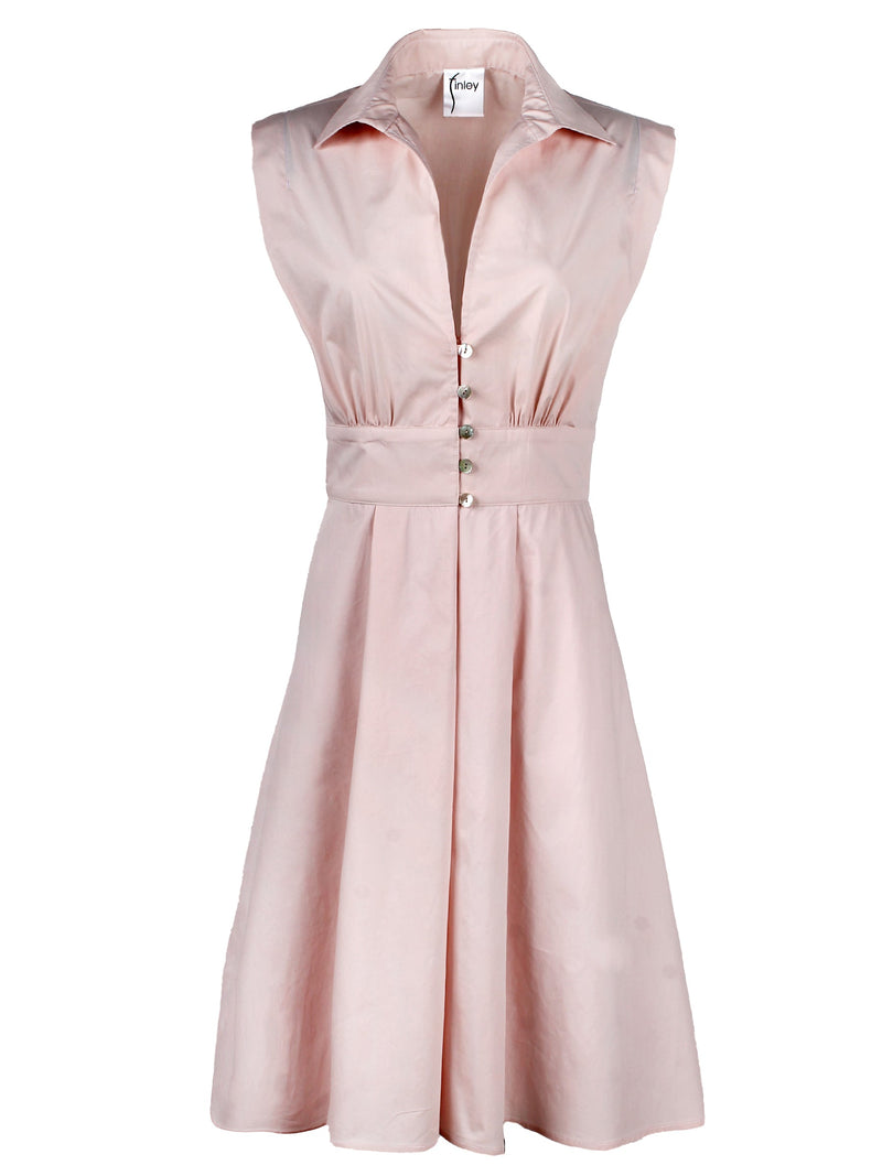Ladylike Light Pink Shirt Dress Weathercloth