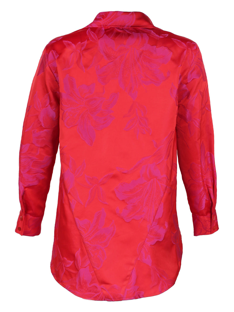 Trapeze Top Wild Orchid Jacquard Long Sleeve